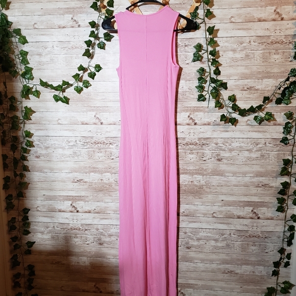 NWOT SKIMS Cotton Candy Soft Lounge Sleeveless Long Dress Pink Maxi Kim K New - Picture 12 of 12